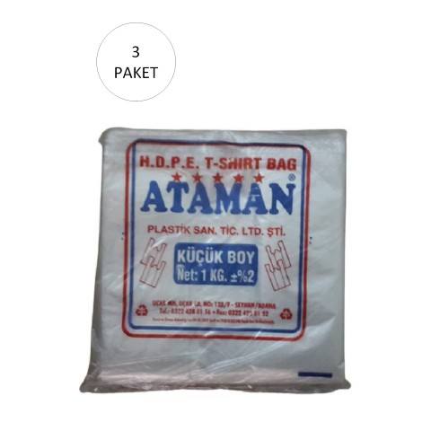 Kalın Şeffaf Atlet Poşet Küçük Boy 25x33 Cm 1 Kg (3 Paket-Takriben 510 Adet)