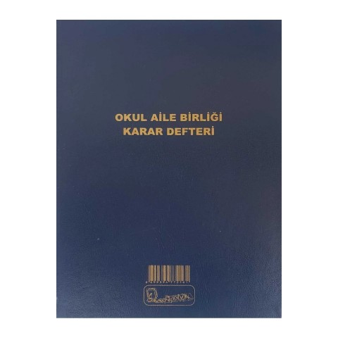 Kocaoluk Okul Aile Birliği Karar Defteri Cilt Kapak