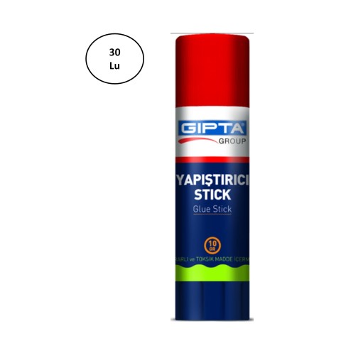 Gıpta Glue Stick Yapıştırıcı 10Gr Beyaz 30'lu