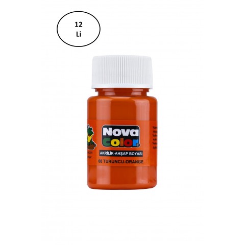 Nova Color Kumaş Boyası Şişe 30 Ml Turuncu 12 Li