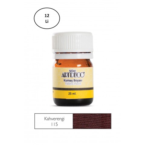 Artdeco Kumaş Boyası 25ml 10 A-115 Kahverengi 12'li