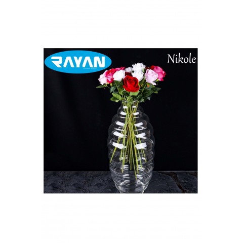 Rayan Nicole 50 Cm Şık Dekoratif Cam Vazo