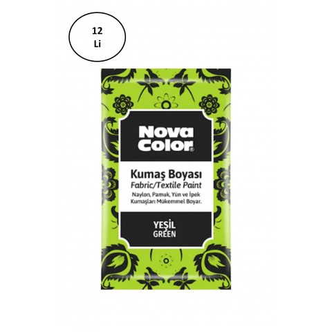 Nova Color 12 Gr Toz Kumaş Boyası Yeşil Nc-903 12'li