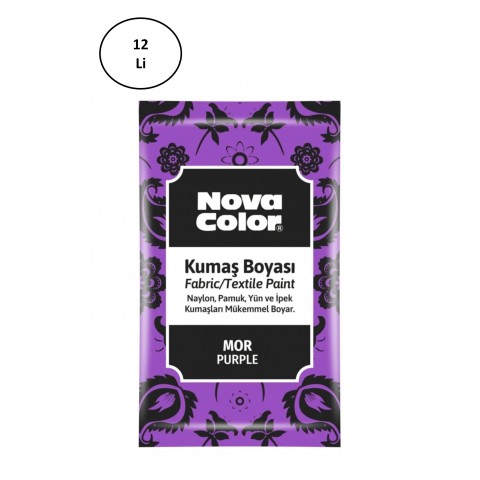 Nova Color Toz Kumaş Boyası Mor 12 Gr Nc-907 12'li