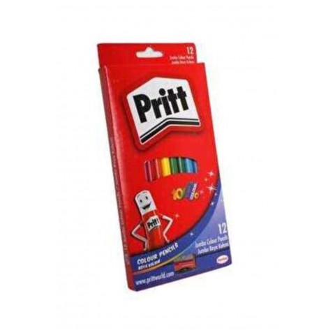 Pritt 1219733 Boya Kalemi 12 li Jumbo Üçgen Karton Kutu