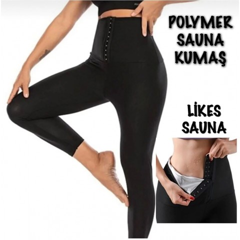 Agraflı Termal Sauna Tayt ( XXXL ) Neotex Agraflı Terletme Taytı