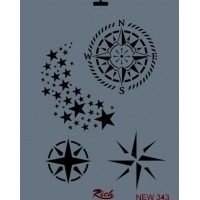 Rich New Seri N-343 Stencil 35x25 cm