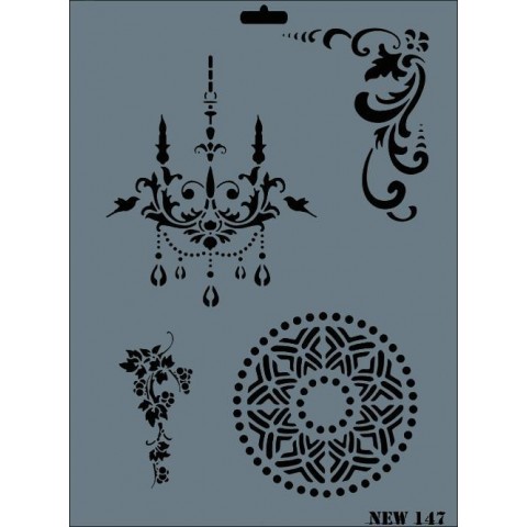 Rich New Seri N-147 Stencil 35x25 cm