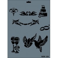 Rich New Seri N-129 Stencil 35x25 cm