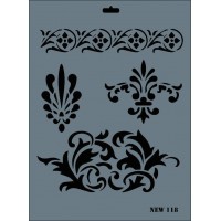 Rich New Seri N-118 Stencil 35x25 cm