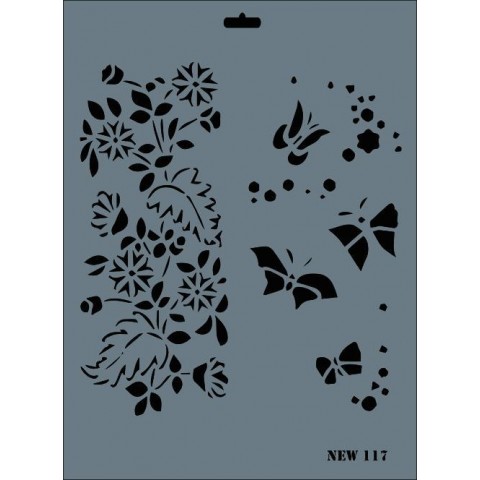 Rich New Seri N-117 Stencil 35x25 cm