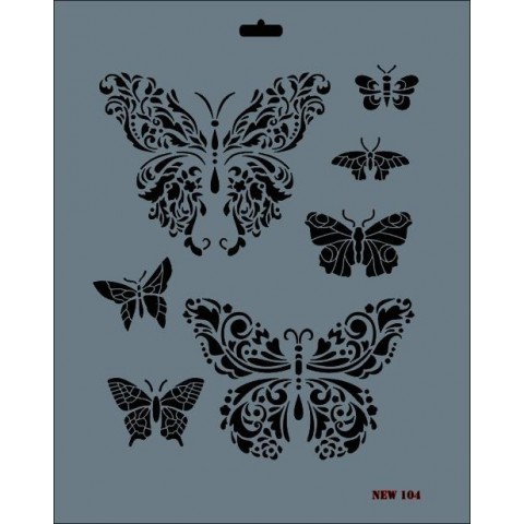 Rich New Seri N-104 Stencil 35x25 cm