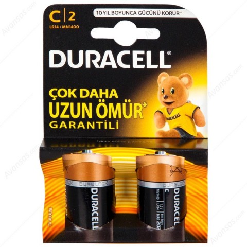 Duracell Alkalin C Orta Boy Pil 2'li Paket