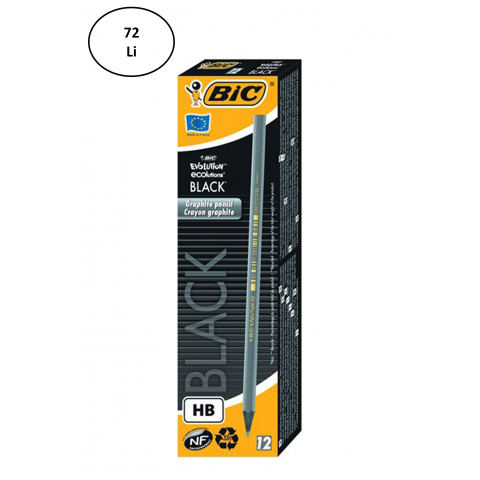 Bic Evolution Black HB Kurşun Kalem 72'li
