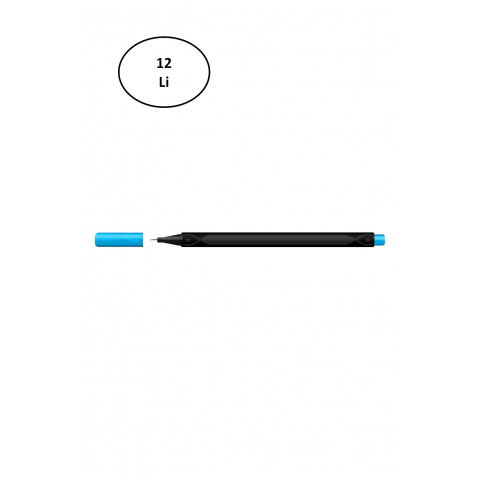 Gıpta Fineliner Kalem 0,4 Mm Karton Kutu Üçgen Açık Mavi 12'li