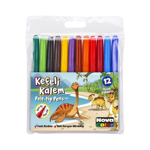 NovaColor Keçeli Kalem 12 Li Set