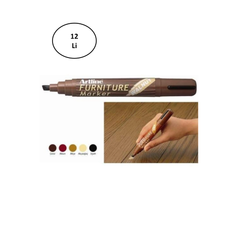 Artline Furniture Ahşap Marker Ek 95 Walnut Ceviz 12'li