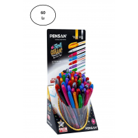 Pensan Glitter Simli Tükenmez Kalem Jel 1.0 Mm Karışık (60 Lı Paket)