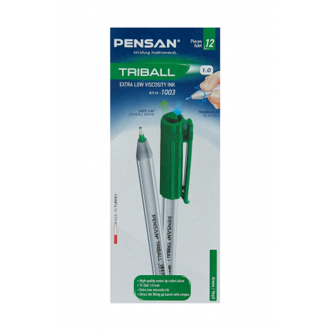 Pensan Trıball Tükenmez Kalem Yeşil 12.Li 1 mm