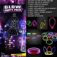 Glow Parti Seti 152 Parçalık Lüks Glow Stick Kostüm Seti