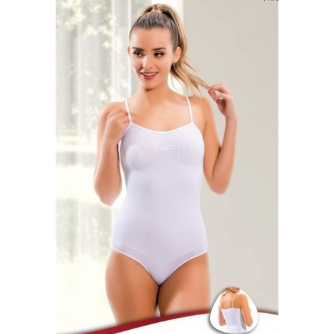 Korseli Çıtçıtlı Body Alttan Çıtçıtlı Body Atlet Korse 17500 - Beyaz Beden XL