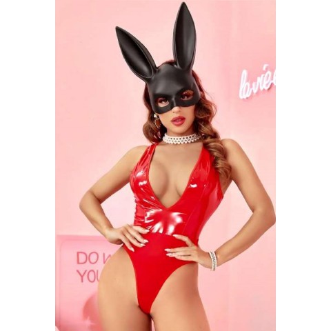 Kadın Babydoll Fantezi Harness Erotik Kıyafet 2049 Kırmızı Beden L-XL