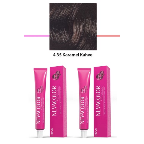 2 li Set Premium 4.35 Karamel Kahve - Kalıcı Krem Saç Boyası 2 X 50 g Tüp