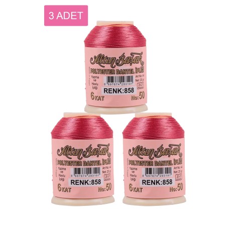 3 Adet Altınbaşak Oya ve Dantel İpi 20 gr -    - No: 858