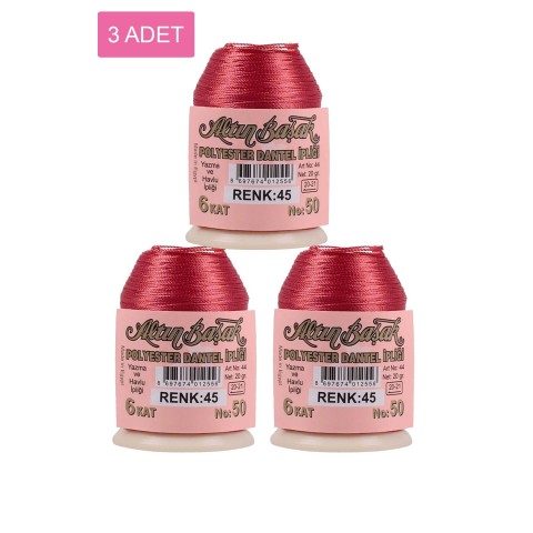 3 Adet Altınbaşak Oya ve Dantel İpi 20 gr -    - No: 045