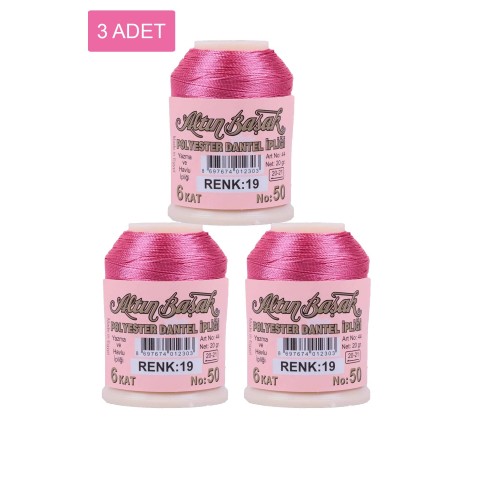 3 Adet Altınbaşak Oya ve Dantel İpi 20 gr -    - No: 019