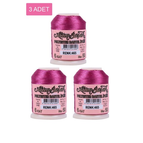 3 Adet Altınbaşak Oya ve Dantel İpi 20 gr -    - No: 465