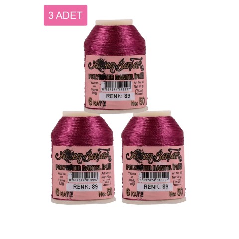 3 Adet Altınbaşak Oya ve Dantel İpi 20 gr -    - No: 089