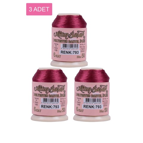 3 Adet Altınbaşak Oya ve Dantel İpi 20 gr -    - No: 793