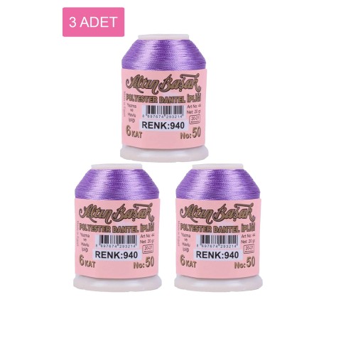 3 Adet Altınbaşak Oya ve Dantel İpi 20 gr -    - No: 940