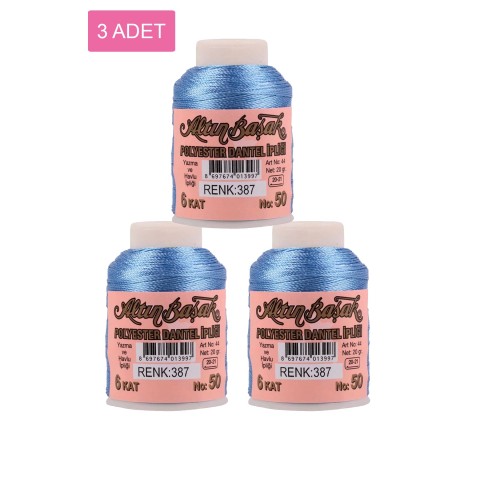 3 Adet Altınbaşak Oya ve Dantel İpi 20 gr -    - No: 387