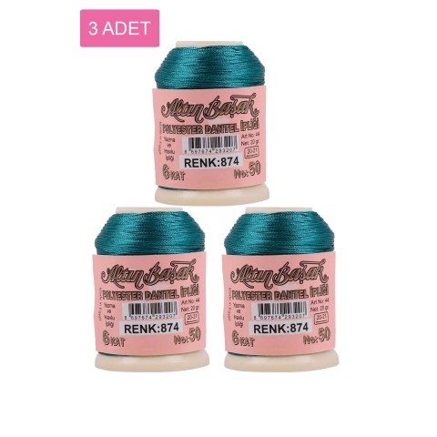 3 Adet Altınbaşak Oya ve Dantel İpi 20 gr -    - No: 874