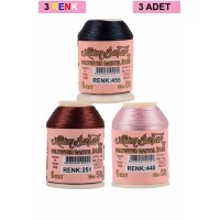 3 Adet Altınbaşak Oya ve Dantel İpi 20 gr -    - No: 251 - 440 - 455