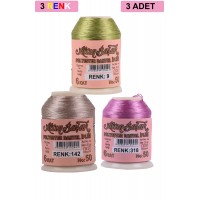 3 Adet Altınbaşak Oya ve Dantel İpi 20 gr -    - No: 142 - 318 - 009