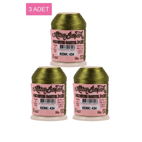 3 Adet Altınbaşak Oya ve Dantel İpi 20 gr -    - No: 434