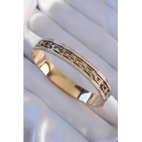 316L Çelik Gold Renk Zirkon Taşlı Tiffany Model Kelepçe - TJ-BB6188