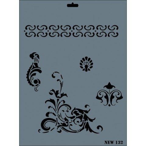 Rich New Seri N-132 Stencil 35x25 cm