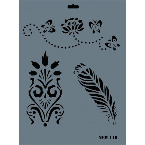 Rich New Seri N-119 Stencil 35x25 cm