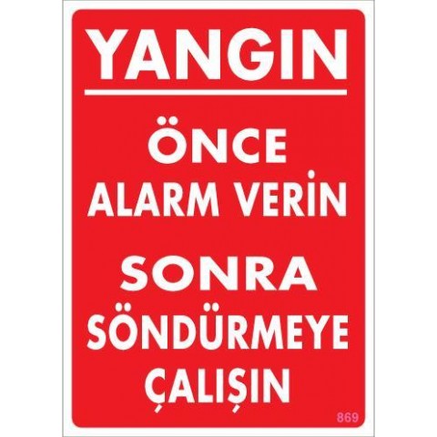 Yangın Nasıl Söndürülür Uyarı Levhası 25x35 KOD:869