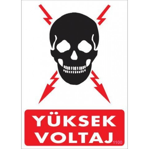 Yüksek Voltaj Uyarı Levhası 25x35 KOD:1100