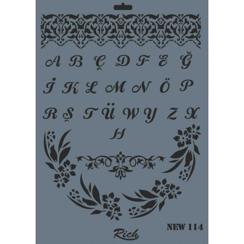 Rich New Seri N-114 Stencil 35x25 cm