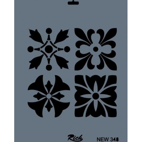 Rich New Seri N-348 Stencil 35x25 cm