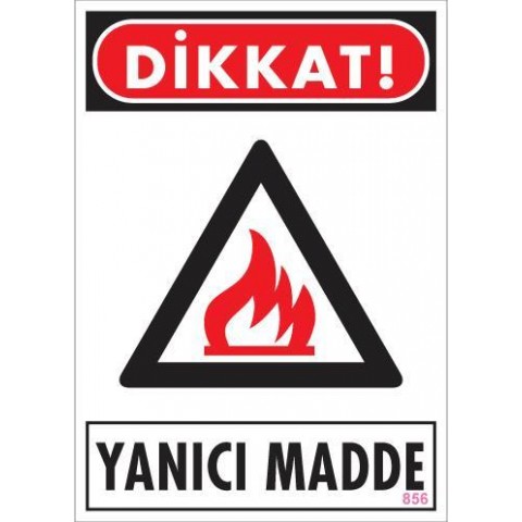 Dikkat Yanıcı Madde Uyarı Levhası 25x35 KOD:856