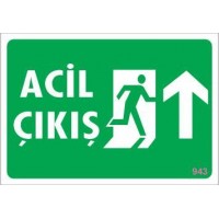 Acil Çıkış Uyarı Levhası 17,5x25 KOD:943