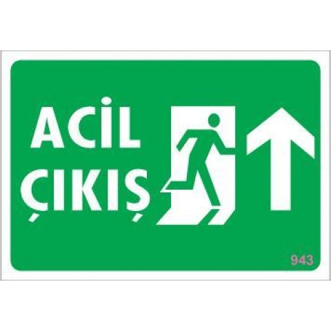 Acil Çıkış Uyarı Levhası 17,5x25 KOD:943