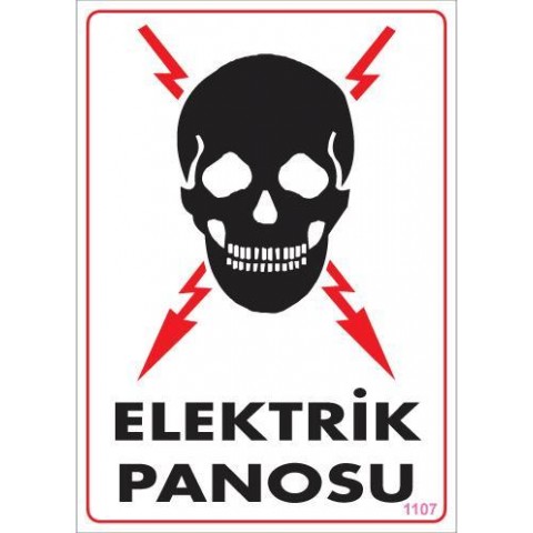 Elektrik Panosu Uyarı Levhası 25x35 KOD:1107